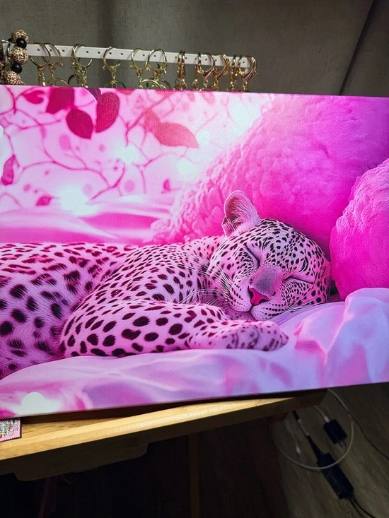 Pink Leopard Canvas Art - Picture 1 of 1